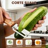 Pelador de Verduras Multifuncional Para Cocina, Con Mango de Madera