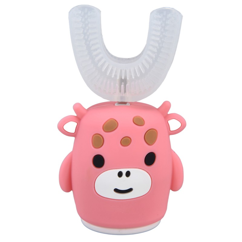Kids U Shaped Toothbrush Pink Cartoon Electric 360° Tooth Rush