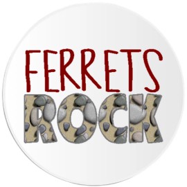 Kiwi Gifts Ferrets Rock - Circle Sticker Decal 3 Inch - Animal Pet Lover
