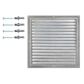 Galvanized Steel Air Vent – Metal Ventilation Grille with Mesh, Indoor/Outdoor Vent Grid, Durable Metal Air Vent Cover with Net Protection. (12 x 12 inches)