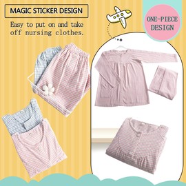 Siomlana Bedridden Patient Clothing,Patient Clothes,Disability Clothing with Full Opening on Both Sides,Suitable for Fracture Patients,Paralyzed ElderlyPost Surgery Dialysis(Women,Pink,M)