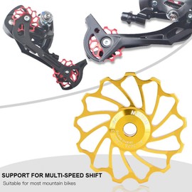 Tbest Wheel 13t, rear derailleur wheels, bicycle rear derailleur pulley, bicycle ceramic bearing, bicycle guide roller, 11T/13T rear pulley for road bike, mountain bike, black