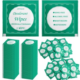 Cptoion 100 Pcs Deodorant Wipes Individually Wrapped Wipes,Armpit Wipes,Antiperspirant and Body Wipes,Sweat Wipes Bulk for Adult Safe Outdoor Clean Skin Essential