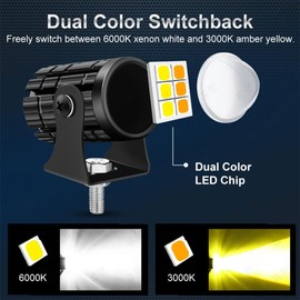 Car Headlamp Waterproof Powerful Spotlight Driving Projector Light Headlight SUV Universal Accessories Replacements, 2 light/1 switch