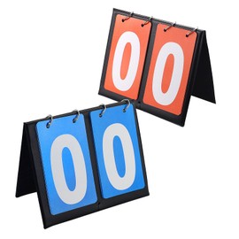 Pack of 2 scoreboard, portable flip sports scoreboard, 2 digit flip sport scoreboard, 0-99, multifunctional display for basketball, football, badminton, baseball for competitions indoor and outdoor