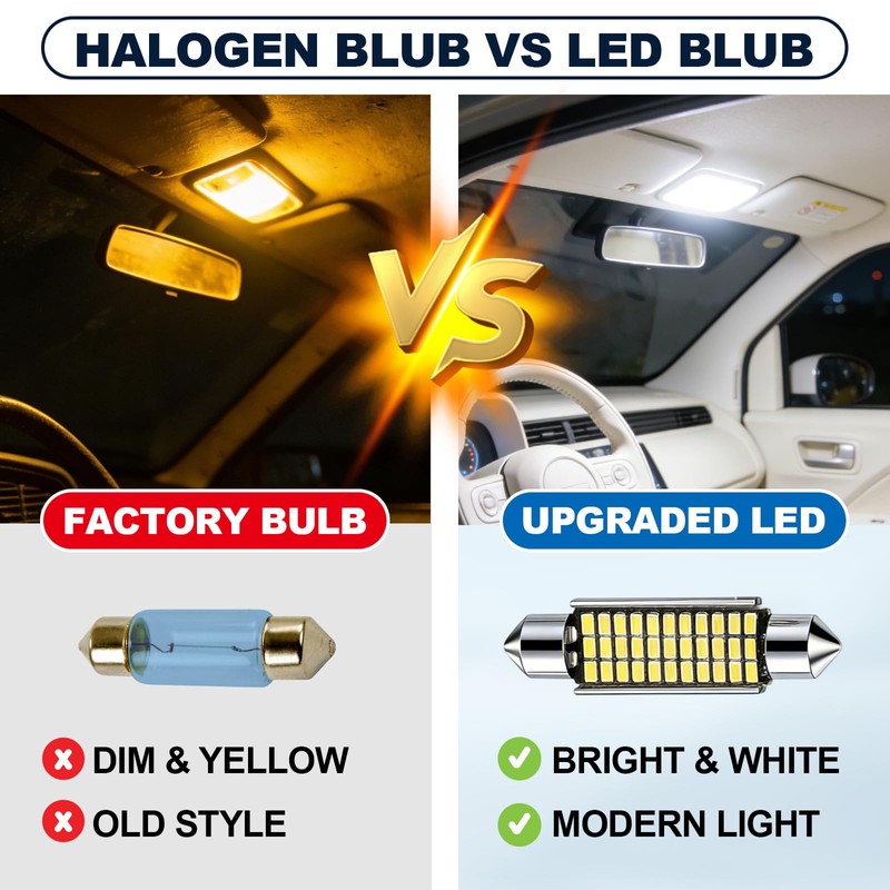 Spurtar 32PCS Interior Car Lights Extra Bright White Dome Map