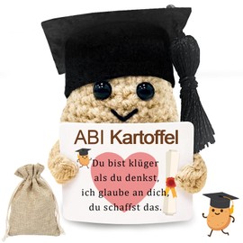 Luckeey Abitur 2024 Gifts Positive Potato, Courage Gift for Graduation Lucky Charm Exam, Knitting Wool Potato Doll ABI 2024 Souvenir Gifts for Classmates Friends