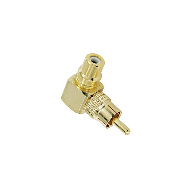 Right Angle RCA Adaptor Plug Male to Female 90 Degrees