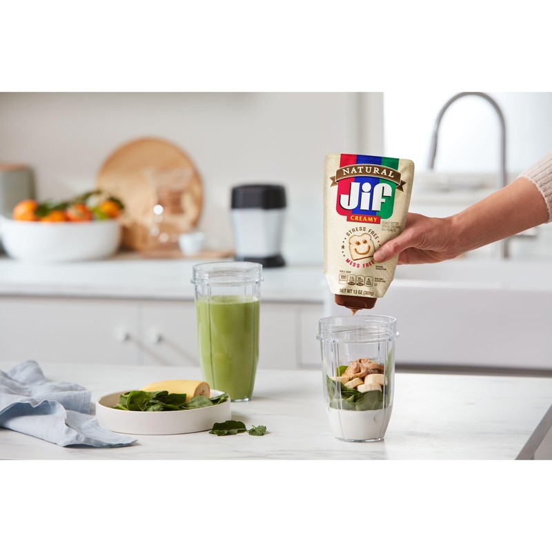 Jif Natural Squeeze Creamy Peanut Butter, 13 Ounces (Pack of