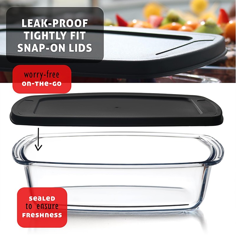 EATEX Glass Bread Pans for Homemade Bread Baking, 1.9 Quart
