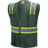 CAL PACIFIC Green Two Tones Safety Vest,With Multi-Pocket Tool (3X)
