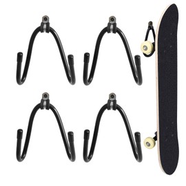 Kesywale Paquete de 4 soportes de pared ajustables para monopatín, soporte de pared para guitarra, esquís, snowboard, esquís acuáticos y más
