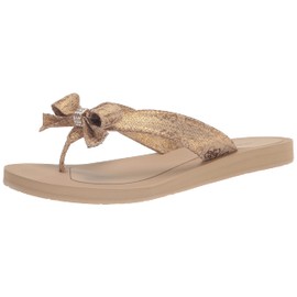 GUESS Women's Tuta Sandal, Gold 710, 9
