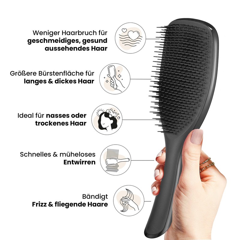 Tangle Teezer Wet Detangler Large Black. Professional Hairbrush Specially for