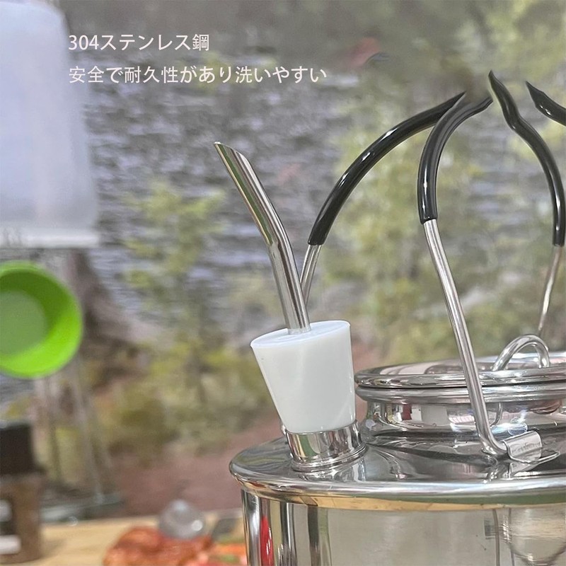 FsGrg Camping Outdoor Kettle Extension Spout Stainless Steel with Cleaning