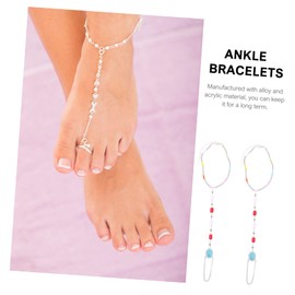 SAFIGLE Nkle Jewelry Set for Women 2pcs Foot Chain Anklet Beads Multi- for Occasions