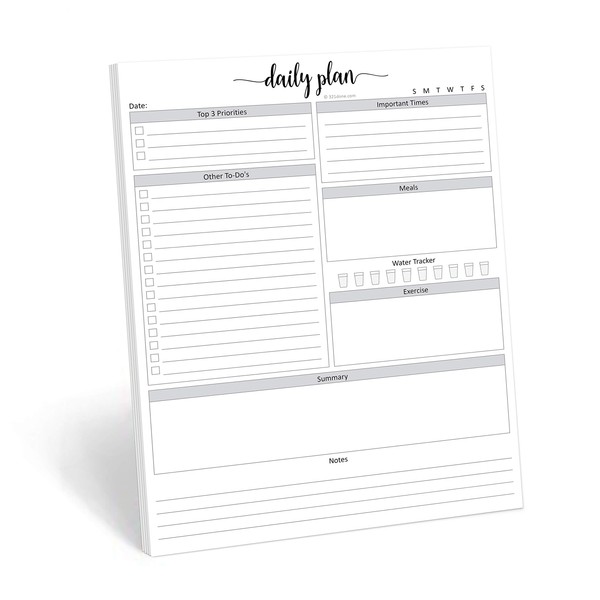 321Done Daily Planning Notepad - 50 Sheets (8.5x11) - Day