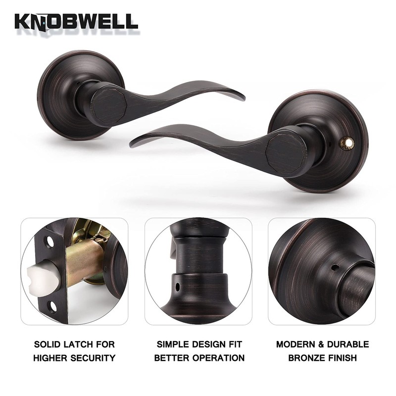 KNOBWELL 10 Pack Passage Door Handles Oil Rubbed Bronze Interior