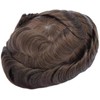 Postizos Peluca de cabello humano tupé for hombre Sistema reemplazo