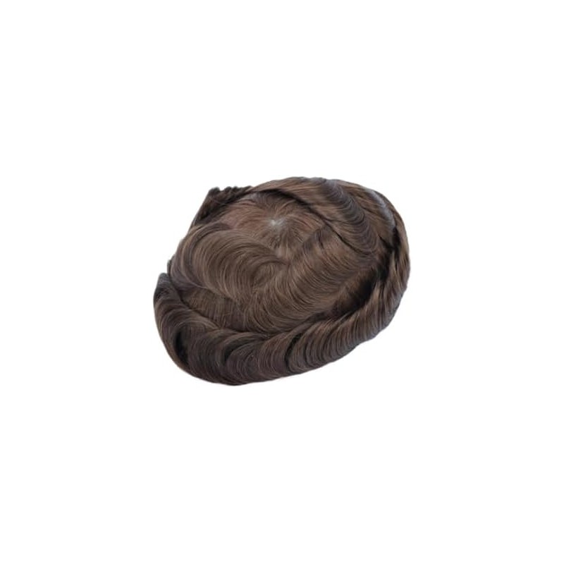 Postizos Peluca de cabello humano tupé for hombre Sistema reemplazo