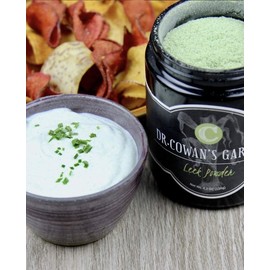 Dr. Cowan's Garden Leek Powder, with Organic Leeks; in Miron Glass jar. USA Grown, 50 Servings