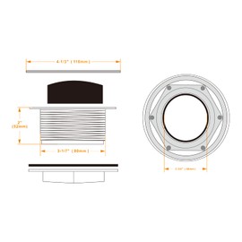 CKB 2 Inch PVC White Filter Shower Drain, White Round Plastic Shower Receiver Drain for Shower Base.