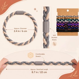 10 Pcs Bracelet Braided Hair Ties for Thick, Curly Hair, No Crease No Damage Coils for Men's Buns & Women's Long Hair
