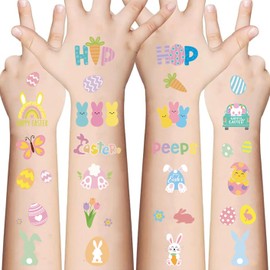 Easter Temporary Tattoos for Kids - 10 Sheets Easter Tattoo Stickers for Crafts - Easter Stocking Stuffers Party Favors for Easter Spring Decorations Party Supplies