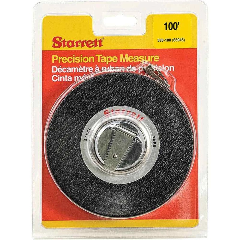 Starrett 65946 Tape Measure: 100' Long, 3/8" Blade, 1/8" L1
