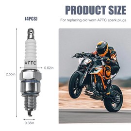 Wevdn 4 piezas de bujía, bujía A7TC para GY6 50 cc, 70 cc, 90 cc, 110 cc, 125 cc ATV, scooter, bicicleta de tierra, ciclomotor, kart, bicicleta de car