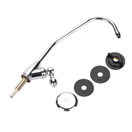 1/4 Inch Kitchen Tap Made of Zinc Alloy Tap Water Chrome-Plated Reverse Osmosis RO Drinking Water Filter, Drinking Water Tap, Lead-Free, One-Handed High Arc Pulldown, Modern Style