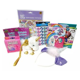 Terra Children Filled Easter Basket Plush Unicorn Chocolate Bunny Candy Girls Activities