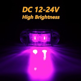 ALFU DC12-24V IP68 Waterproof LED Trailer Lights Kit Front Rear LED Side Marker Clearance Indicators Light for RV Camper Truck Van Caravan Boat Trailer （Purple）