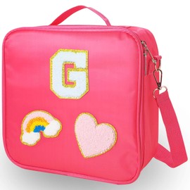 jekiinova Initial Lunch Bag for Women, Preppy Lunch Box Travel Accessories Insulated Lunch Bag Birthday Gifts Graduation Gifts for Her Trendy Stuff Bridal Shower Gift (G)