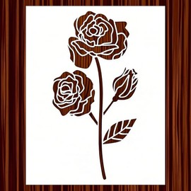 LYMSSESS Large Rose Stencil for Painting (15x12 Inches) - DIY Wall Stencils for Crafts Reusable for Canvas, Fences, Fabric, Furniture (Rose 12x15 Inch)
