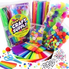 Arts and Crafts Supplies Kit for Kids - Boys and Girls Age 4 5 6 7 8 Years Old - Toddler Art Set Activity Materials in Bulk - Great for Preschool, Homeschool, and Kindergarten DIY Crafting Projects