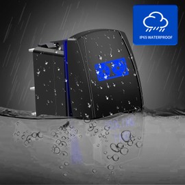 Interruptor basculante de 5 pines con luz LED azul de 20 A/12 V, 10 A/24 V, interruptor de palanca con cables de puente para automóvil, barco, camión, Jeep, todoterreno, autobús, RV