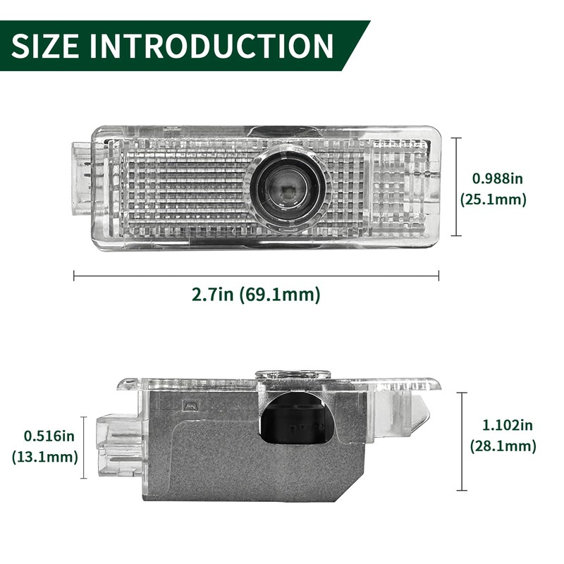 2 Pcs Never Fade Door Light Logo, Projection Ghost Shadow