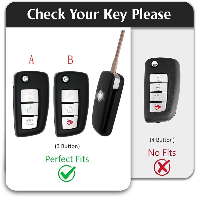 TECART Key Fob Case Protection Shell Accessories Fit For Nissan