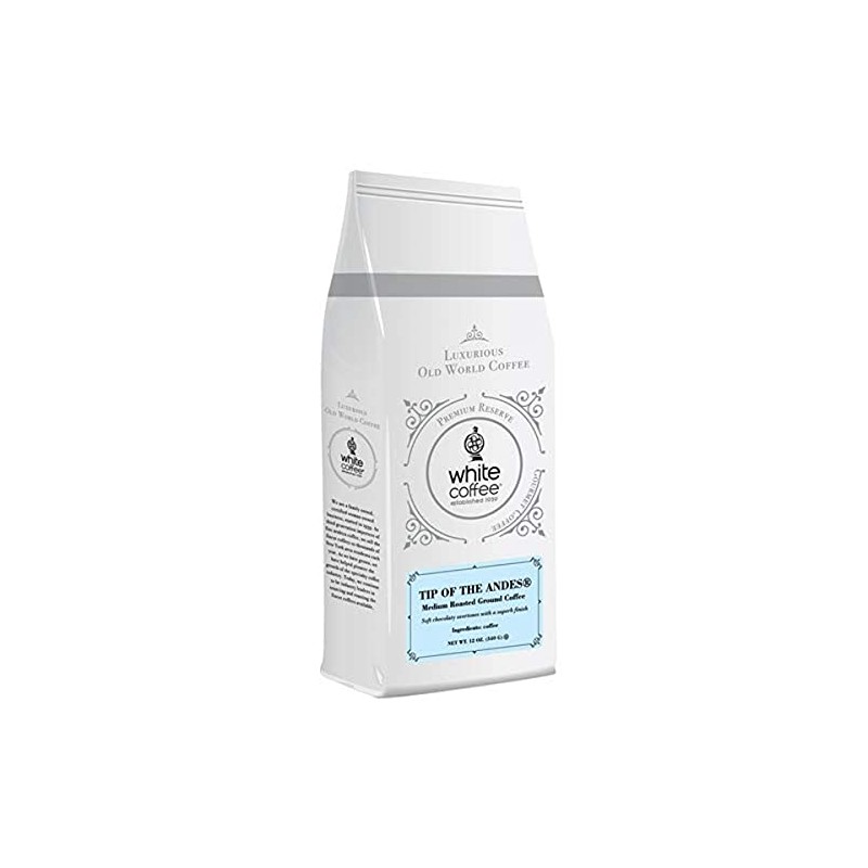 White Coffee Ground Coffee, Tip of The Andes, 12 Ounce