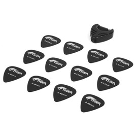TIGER TP-47 Chromatic Tuner, Pick Holder and 12 Plectrums/Picks - Acoustic, Electric Guitar Accessories Pack
