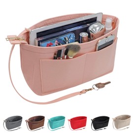 Soyizom Felt Handbag Organiser Purse Organiser Felt Insert Bag Organiser Multi Pockets Shopping Bag in Bag for Women (X-Large, Pink)
