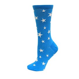 Hot Sox Glow In The Dark Stars Socks, Teal, 1 Pair, Women Shoe 4-10