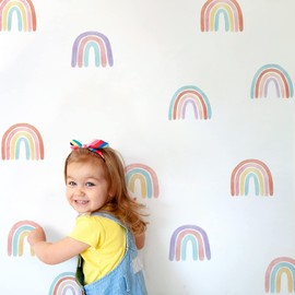 Colourful Rainbow Wall Stickers Window Decal for Kids Bedrooms, Nursery, Baby Room, Play Room, Kids Room, Peel and Stick, Pack of 6 Sheets(A87)