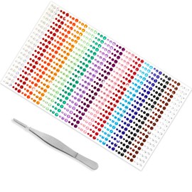 Annhao Glitzersteine Selbstklebend Glitzer Steine Strasssteine Gesicht mit Pinzette für DIY Gesichts Make Up Fingernagel Dekorationen Und Urlaubszubehör, 3mm,4mm,5mm (900 Stück)