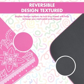 HOME ARCHIVE Premium Yoga Mat 6mm Print Reversible Extra Thick and Large Non Slip Exercise & Fitness Mat for All Types of Yoga Pilates & Floor Workouts (72" x 24" x 6mm Thick) (Mandala Bloom) (Light Pink)