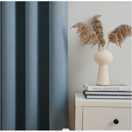 Blue 52 X 96 Cherry Home Coastal Coat of Steel Curtains - Blackout Thermal Insulated Window Drapes for Living Room/Bedroom, Grommet Drapes, Modern Coastal Design, Easy Install (Set of 2 Panels)