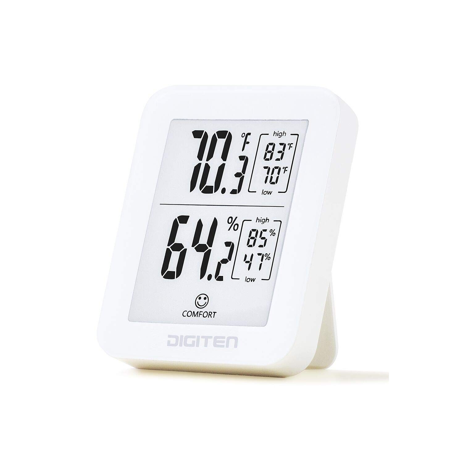 DIGITEN TH30E Digital Hygrometer Indoor Thermometer with Backlight 360 ...