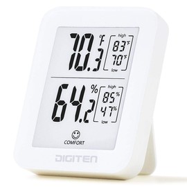 DIGITEN TH30E Digital Hygrometer Indoor Thermometer with Backlight 360°HD E-Ink Screen Room Thermostat Humidity Gauge Industrial Grade Swiss SENSIRION Digital Sensor High Accuracy Temperature Humidity Monitor for House Garage Greenhouse Wine Cellar
