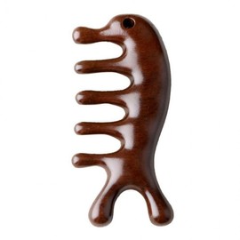 C-Type Wooden Gua Sha Massager for Scalp, Face & Temples Stick 2ea